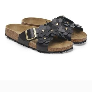 🌺BIRKENSTOCK SIENNA FLOWER EMBELLISHMENT. Black Size 40
